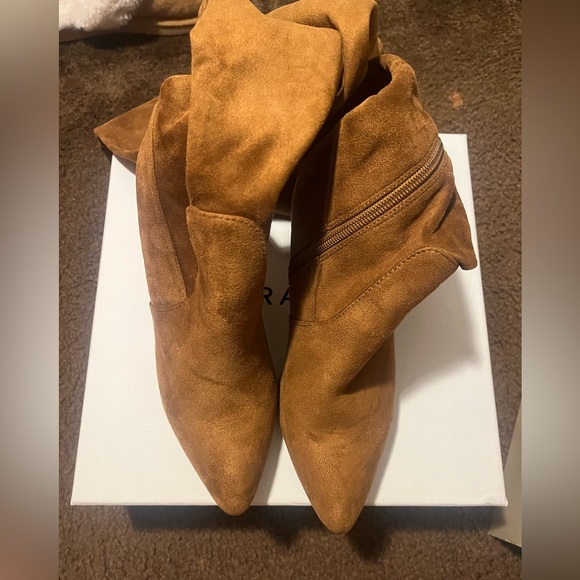 Chestnut thigh high boots, size 7 - Picture 2 of 8